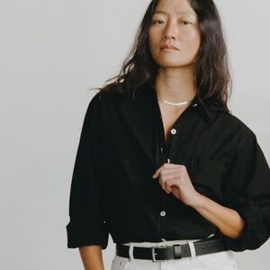 Ozma Marcie shirt, organic cotton poplin, black, xs/s